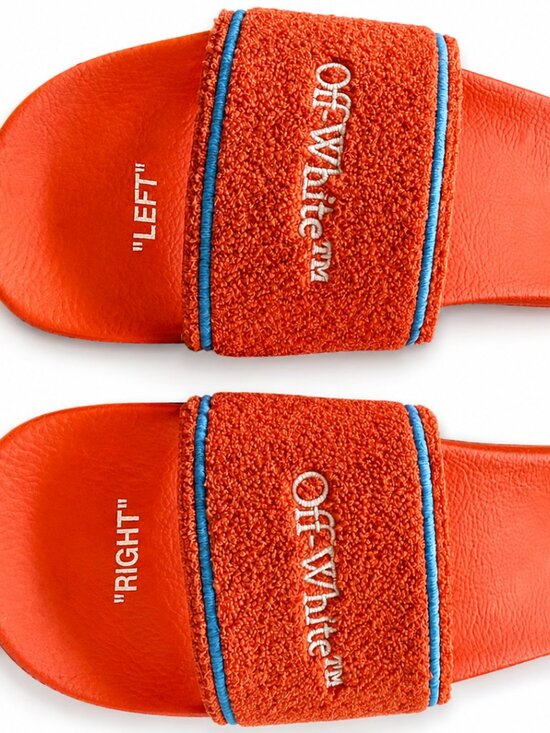 NWT Off-White Towel Embroidery Slides Orange Men’s US 9.5 EU 43 main image 5